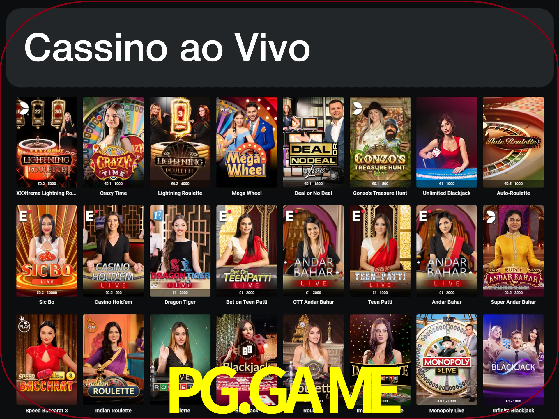 Jogue jogos de cassino com um verdadeiro dealer.