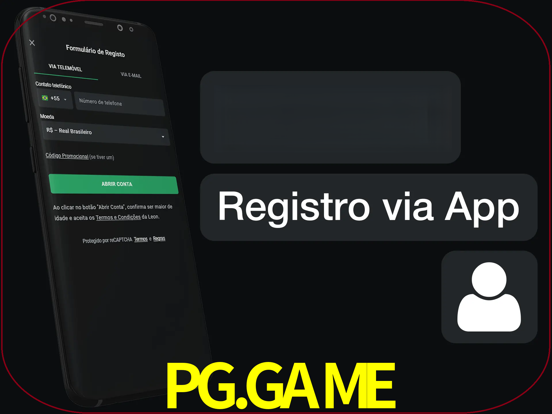 Registre-se com duas etapas usando o aplicativo.