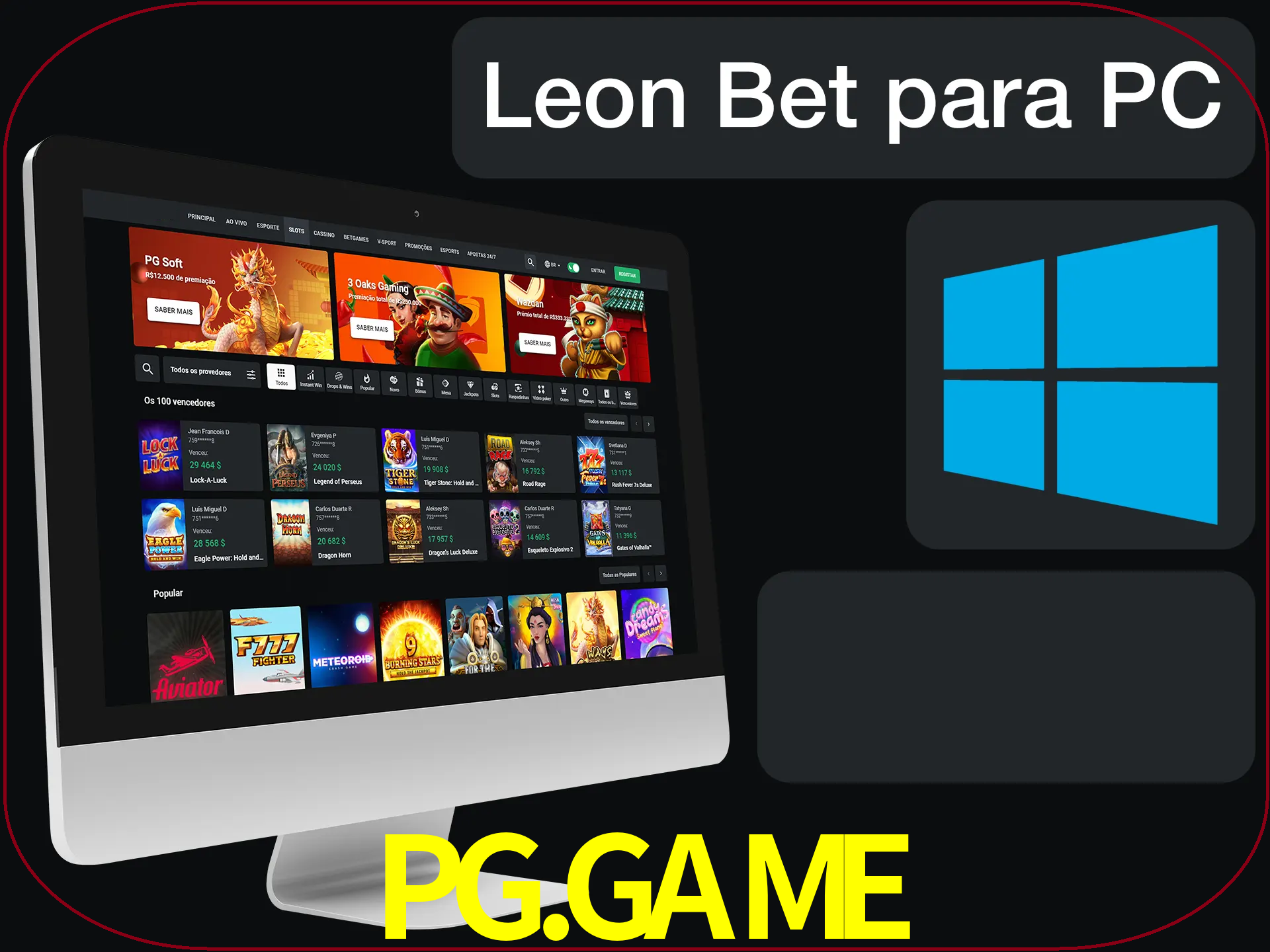 Aposte e jogue em nosso cassino usando o PC.